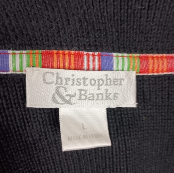 Christopher & Banks Holliday Mittens Sweater Cardigan Size Large - Picture 3 of 5